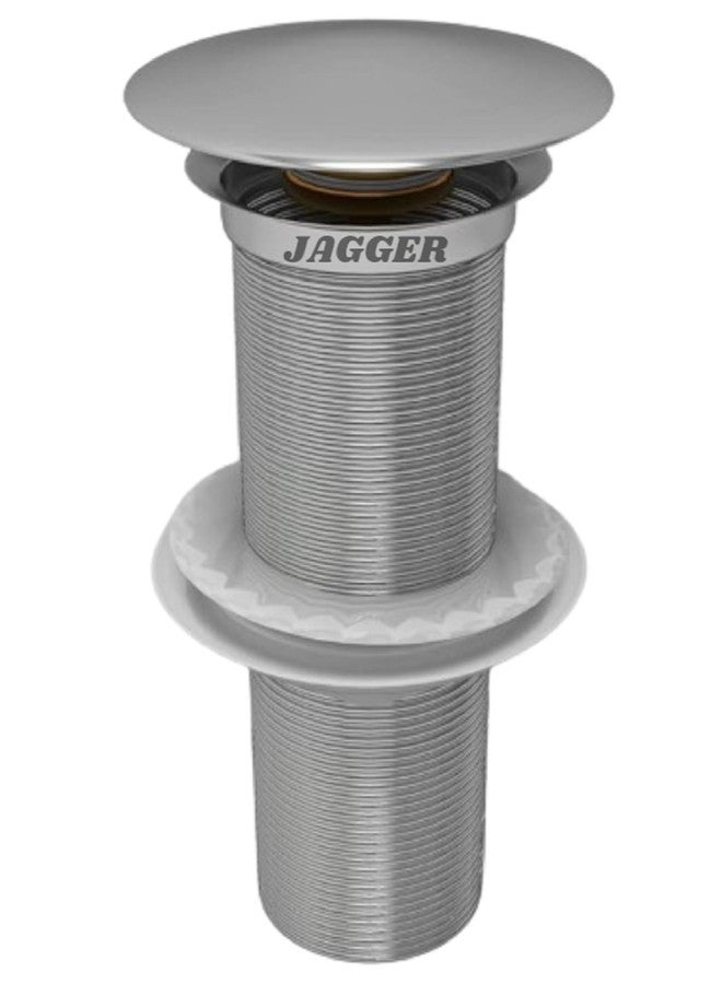 JAGGER وصلة حوض غسيل منبثقة من النحاس والفولاذ المقاوم للصدأ JAGGER JAG132 مع خيط كامل ولمسة نهائية لامعة مقاومة للتآكل للمنزل/المكتب/الحمام (3 بوصات، فولاذ مقاوم للصدأ، 1) - Image 1